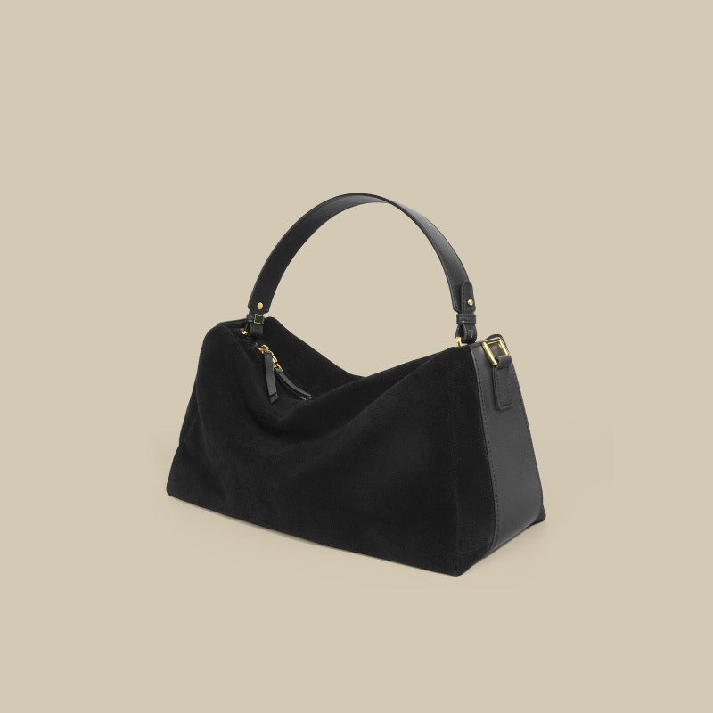 Sac à main semi-rigide 30 x 20 cm, anses renforcées, noir ou brun