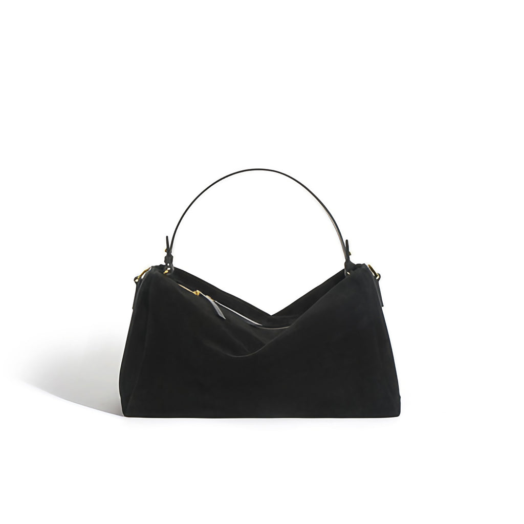 Sac à main semi-rigide 30 x 20 cm, anses renforcées, noir ou brun, noir