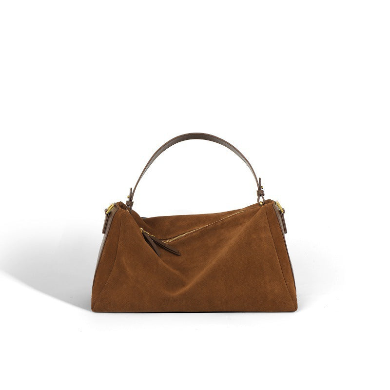 Sac à main semi-rigide 30 x 20 cm, anses renforcées, noir ou brun, brun