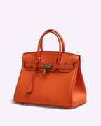 Sac à main femme à poignées, 25 ou 30 cm, sept coloris, orange