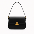 Sac à main femme à fermoir, bandoulière réglable amovible, noir