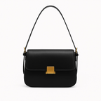 Sac à main femme à fermoir, bandoulière réglable amovible, noir