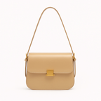 Sac à main femme à fermoir, bandoulière réglable amovible, beige