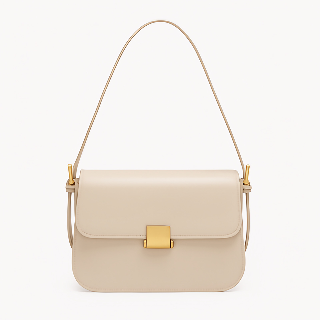 Sac à main femme à fermoir, bandoulière réglable amovible, blanc