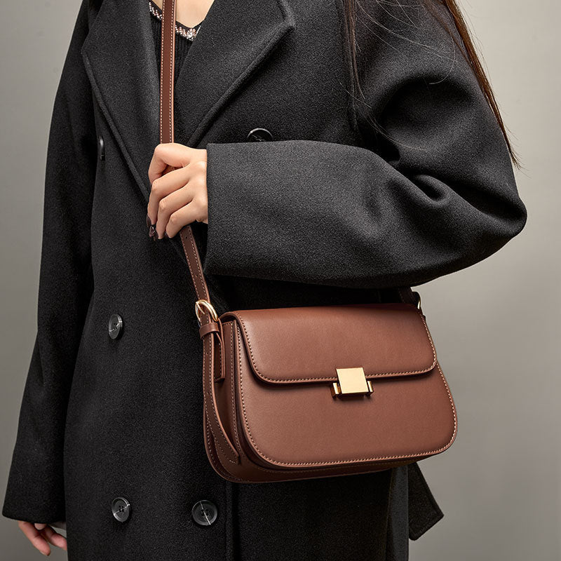 Sac à main femme à fermoir, bandoulière réglable amovible