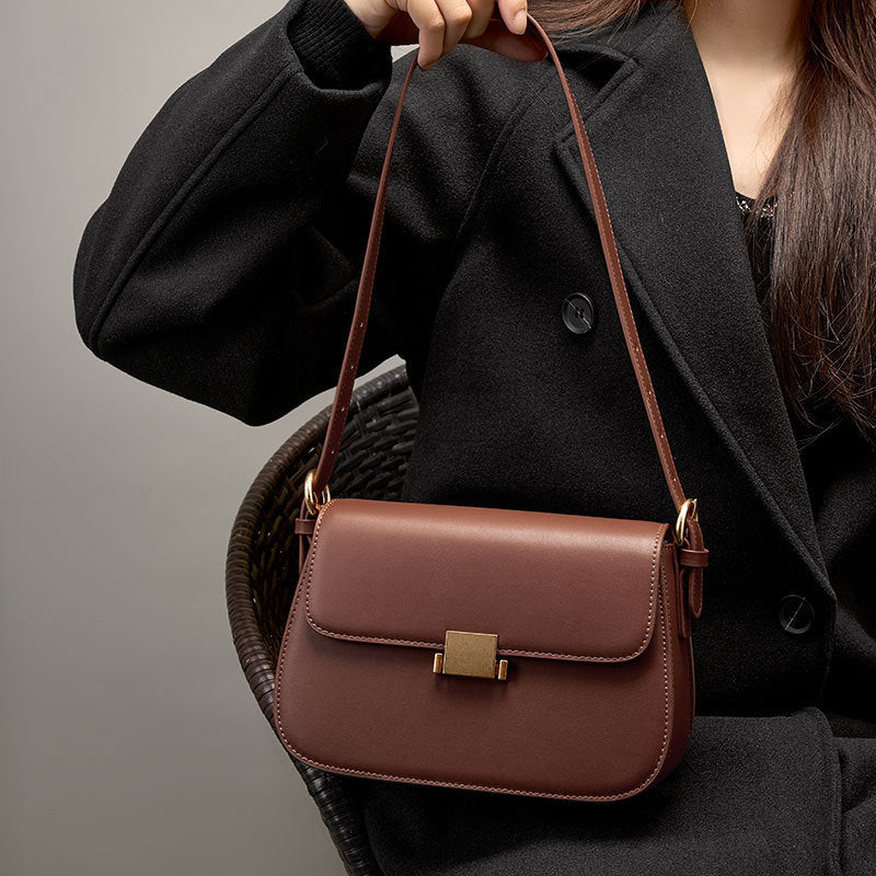 Sac à main femme à fermoir, bandoulière réglable amovible