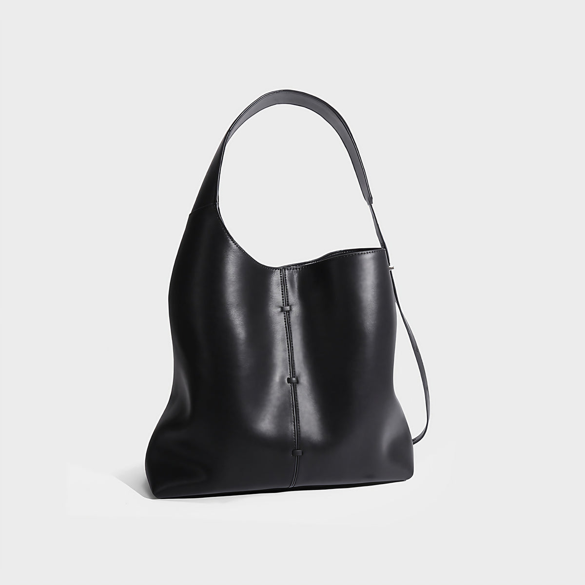 Sac à main femme 35 x 26 cm, poignée et bandoulière amovible, noir