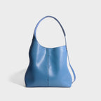 Sac à main femme 35 x 26 cm, poignée et bandoulière amovible, bleu foncé