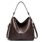 Sac hobo femme souple, 34 x 30 cm, six coloris, café