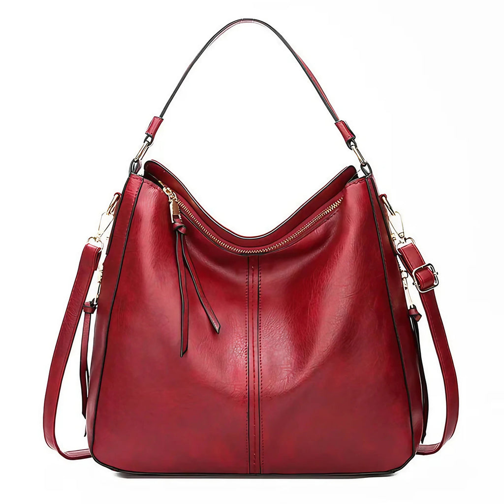 Sac hobo femme souple, 34 x 30 cm, six coloris, rouge