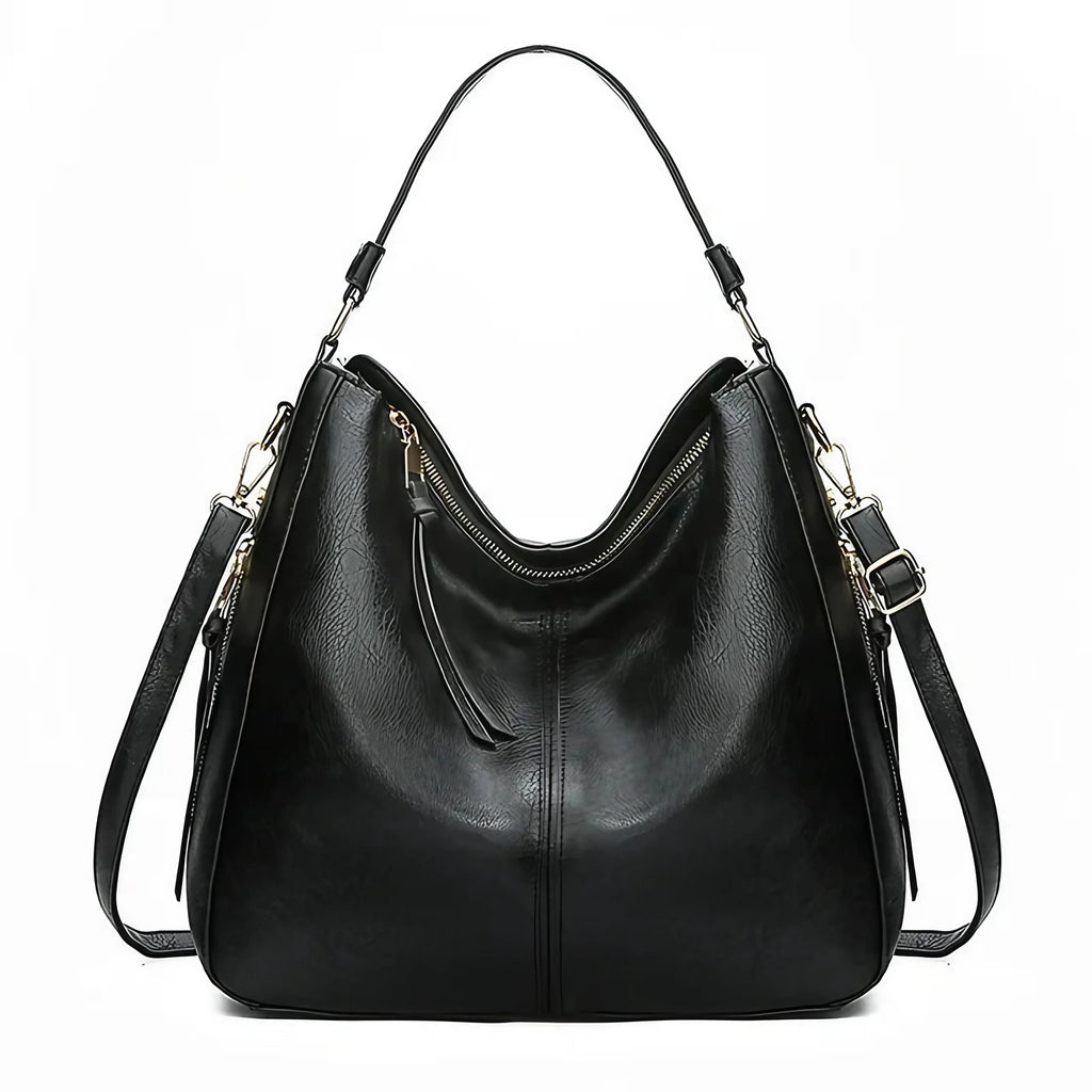 Sac hobo femme souple, 34 x 30 cm, six coloris, noir