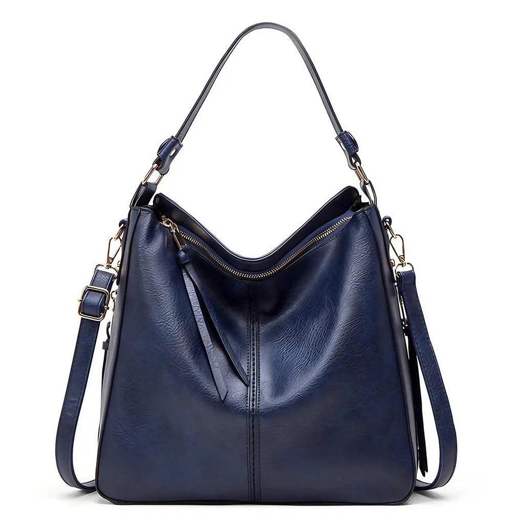 Sac hobo femme souple, 34 x 30 cm, six coloris, bleu