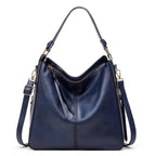 Sac hobo femme souple, 34 x 30 cm, six coloris, bleu
