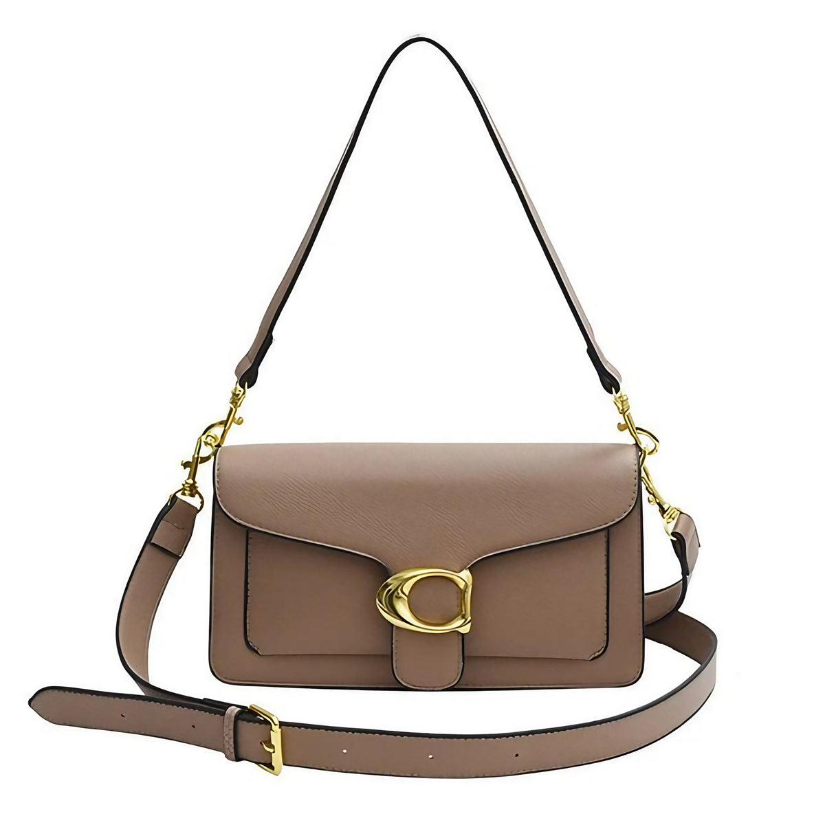 Sac à main femme structuré, bandoulière réglable, cinq coloris, marron clair