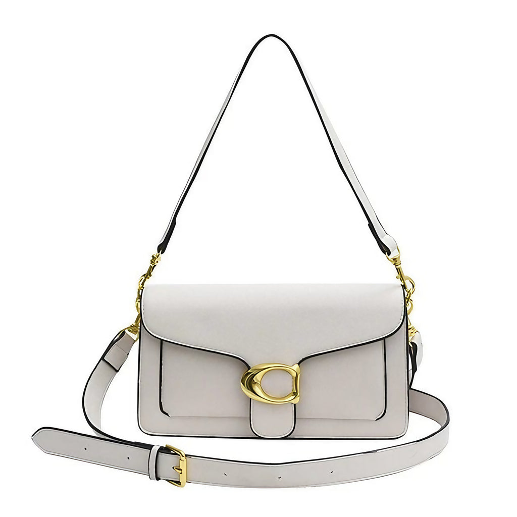 Sac à main femme structuré, bandoulière réglable, cinq coloris, blanc