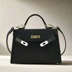 Sac à main femme à compartiments, porté main, épaule ou croisé, noir