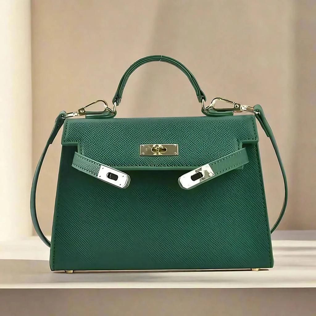 Sac à main femme à compartiments, porté main, épaule ou croisé, vert