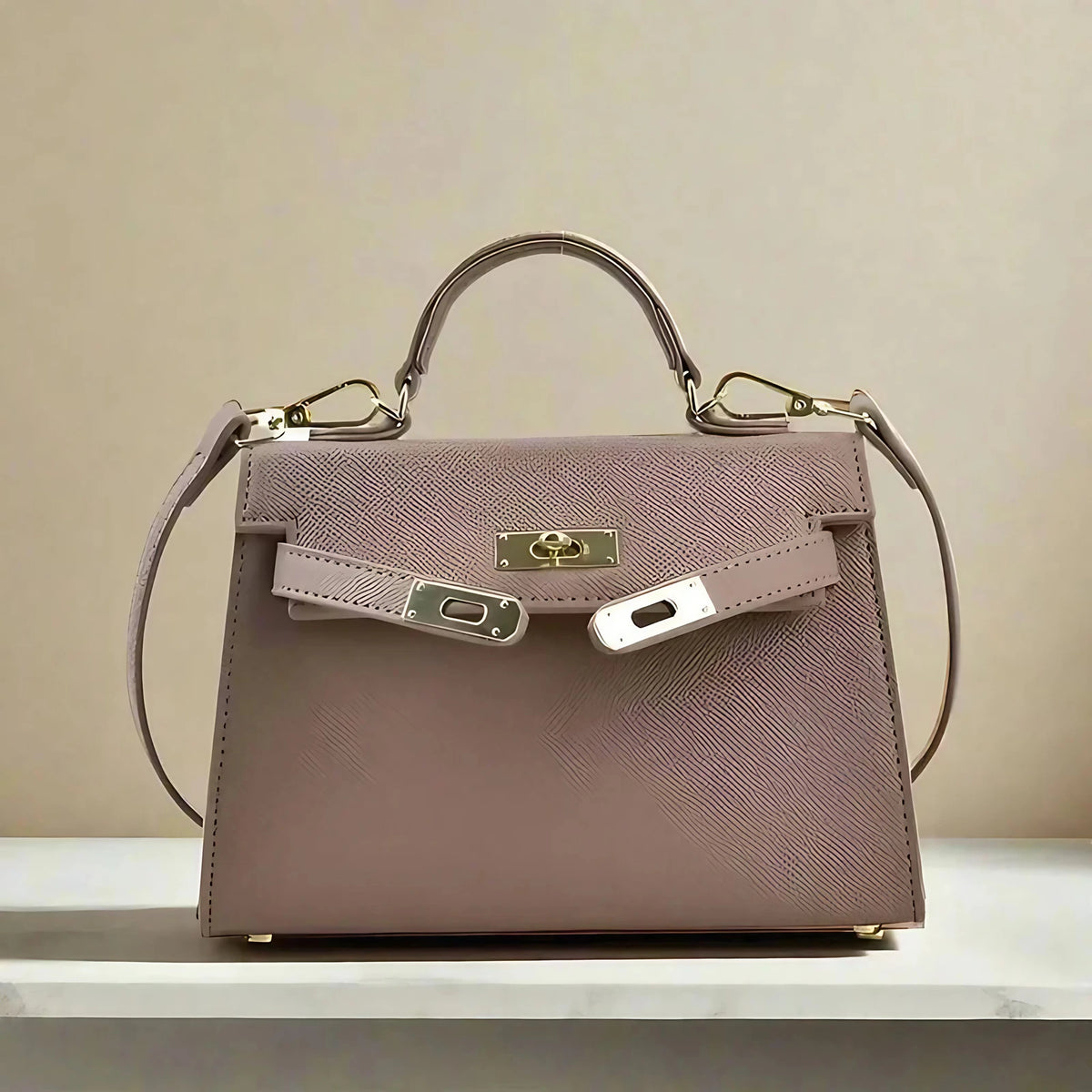 Sac à main femme à compartiments, porté main, épaule ou croisé, kaki