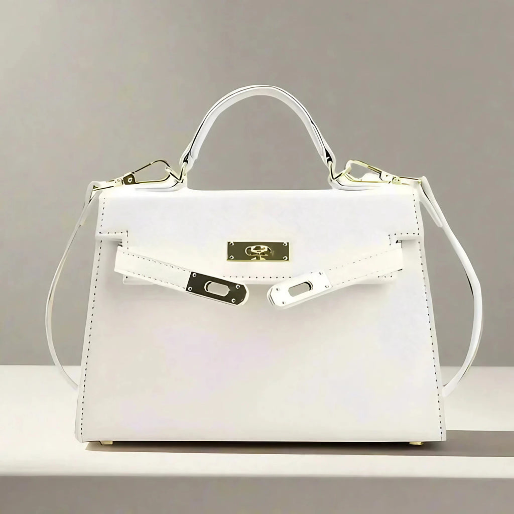 Sac à main femme à compartiments, porté main, épaule ou croisé, blanc