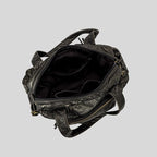 Sac rétro femme texturé 39 x 28 cm, anses longues