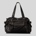 Sac rétro femme texturé 39 x 28 cm, anses longues, café