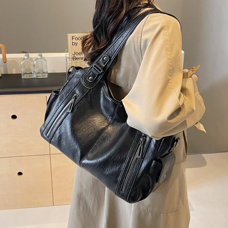 Sac bandoulière femme spacieux à poches, format ordinateur