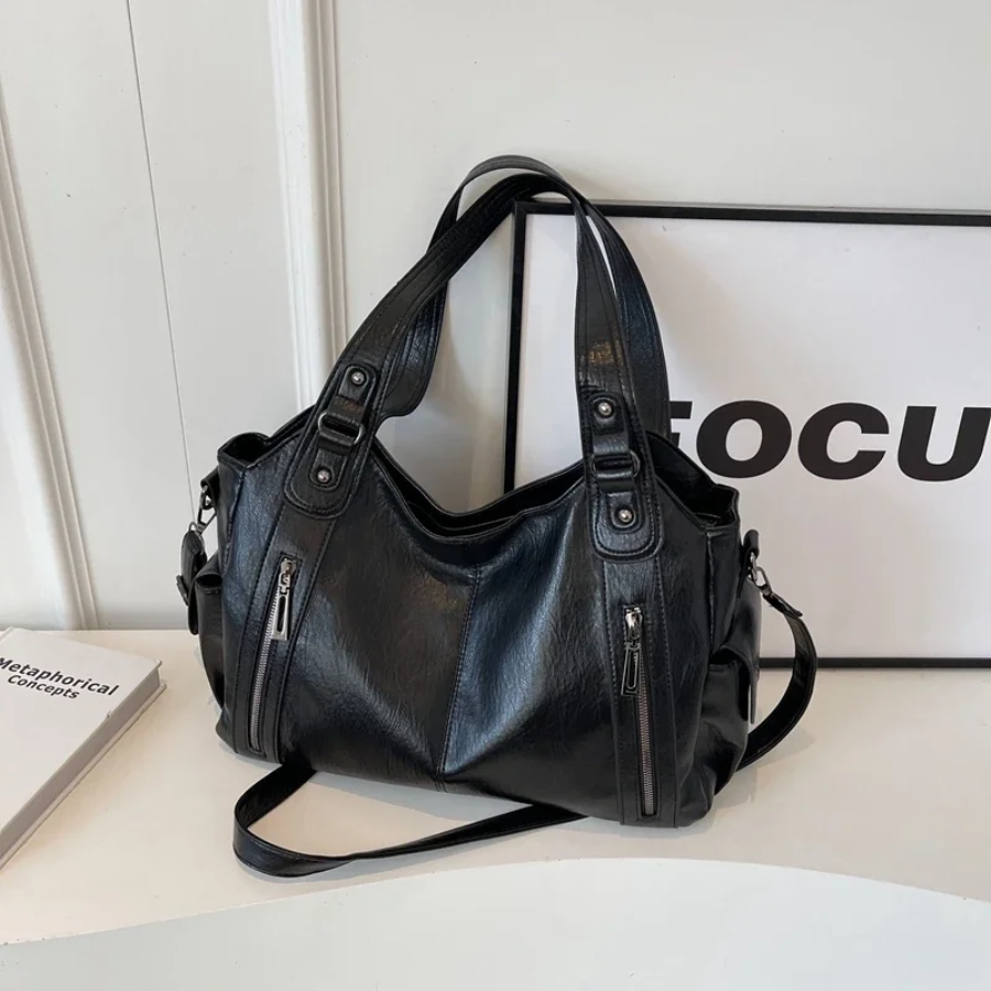 Sac bandoulière femme spacieux à poches, format ordinateur