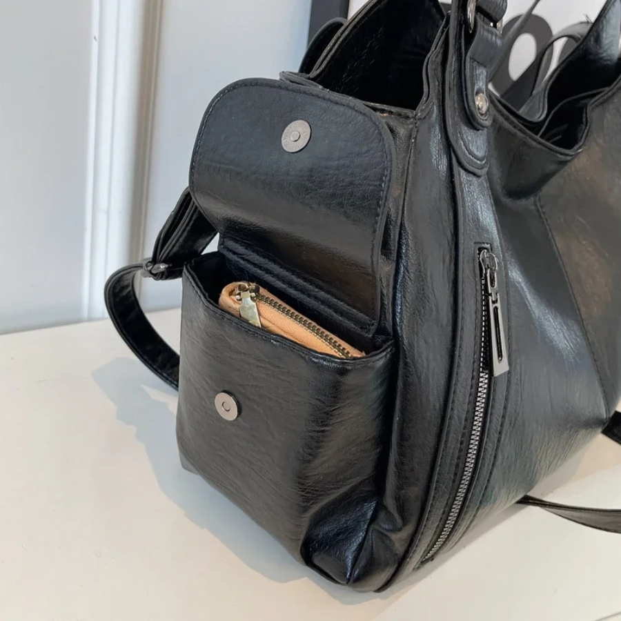 Sac bandoulière femme spacieux à poches, format ordinateur