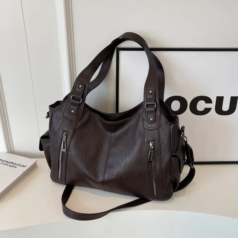 Sac bandoulière femme spacieux à poches, format ordinateur