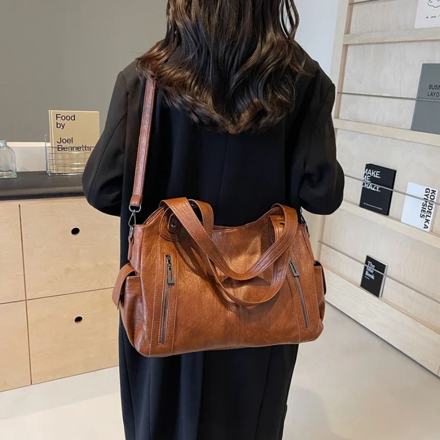 Sac bandoulière femme spacieux à poches, format ordinateur