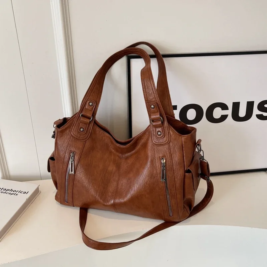 Sac bandoulière femme spacieux à poches, format ordinateur