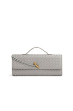 Sac baguette femme tressé à bandoulière réglable, huit coloris, gris