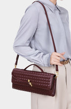 Sac baguette femme tressé à bandoulière réglable, huit coloris