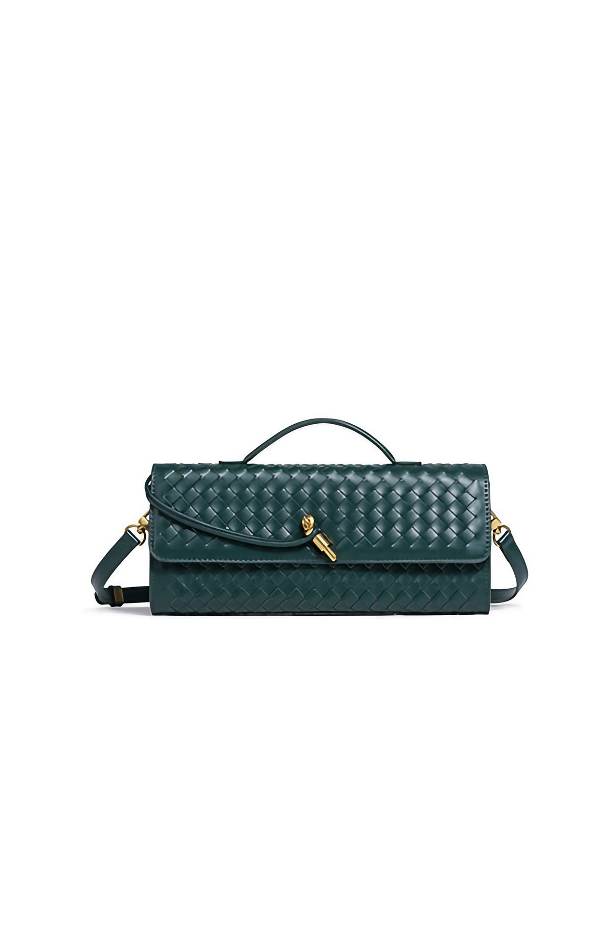 Sac baguette femme tressé à bandoulière réglable, huit coloris, vert