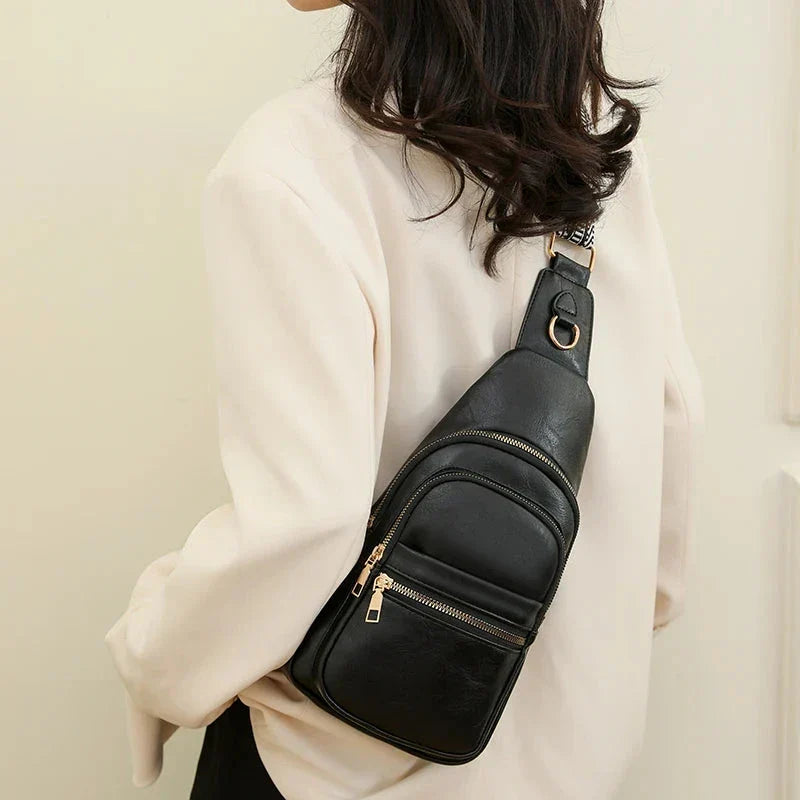 Sac banane bandoulière femme en similicuir, cinq coloris