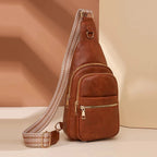 Sac banane bandoulière femme en similicuir, cinq coloris, marron