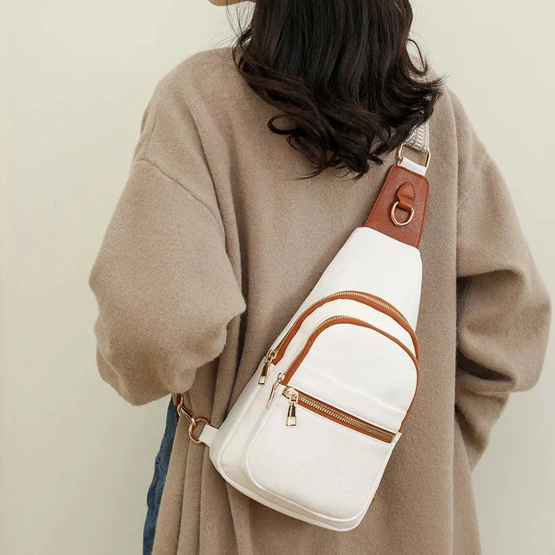 Sac banane bandoulière femme en similicuir, cinq coloris
