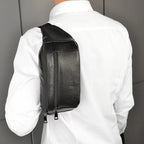 Sac banane homme porté croisé, poches zippées, 20 x 13 cm