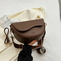 Sac banane femme en similicuir, deux sangles amovibles, marron foncé