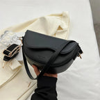 Sac banane femme en similicuir, deux sangles amovibles, noir