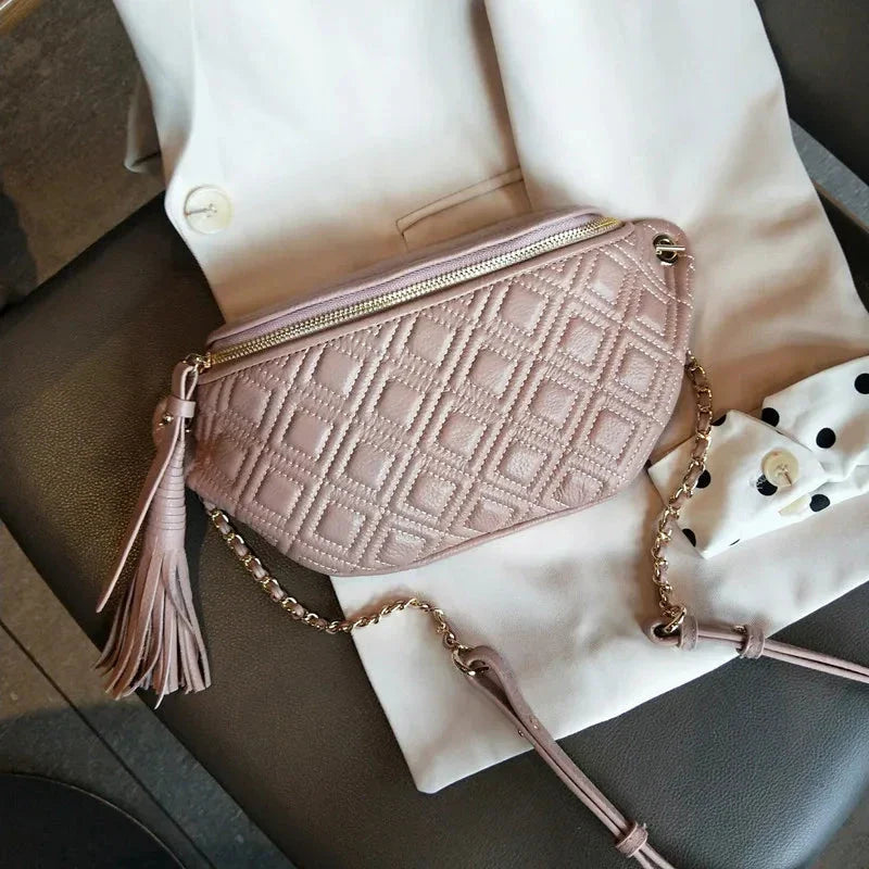 Sac banane femme en cuir, 25 x 10 x 5 cm, quatre coloris