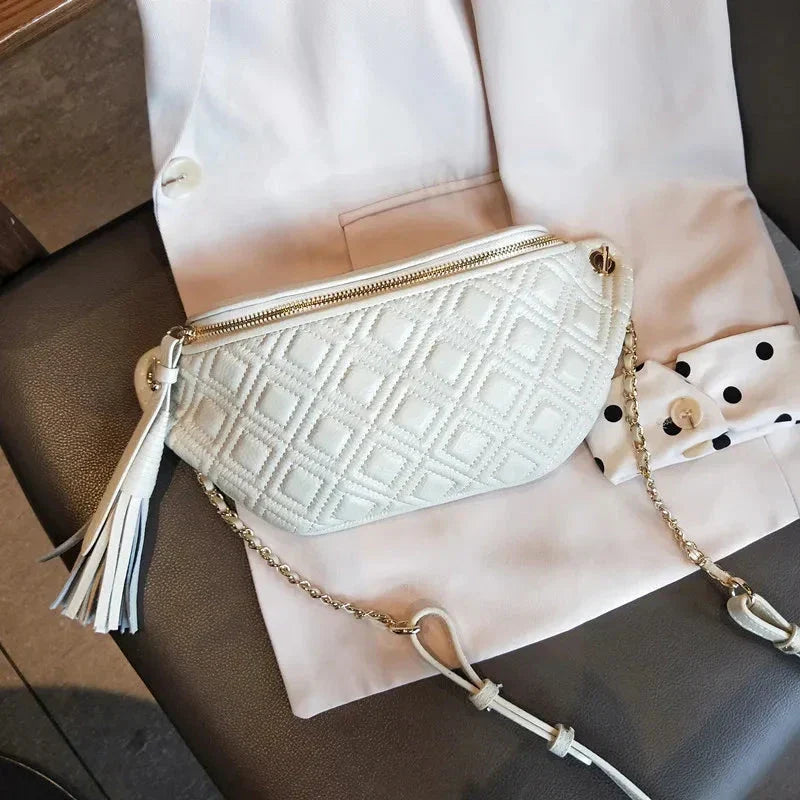 Sac banane femme en cuir, 25 x 10 x 5 cm, quatre coloris