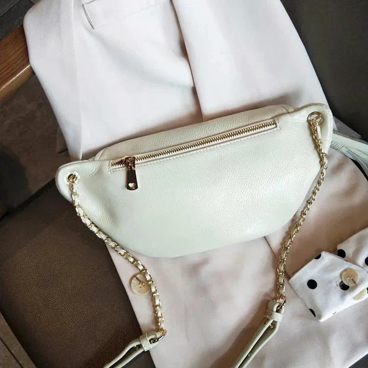 Sac banane femme en cuir, 25 x 10 x 5 cm, quatre coloris