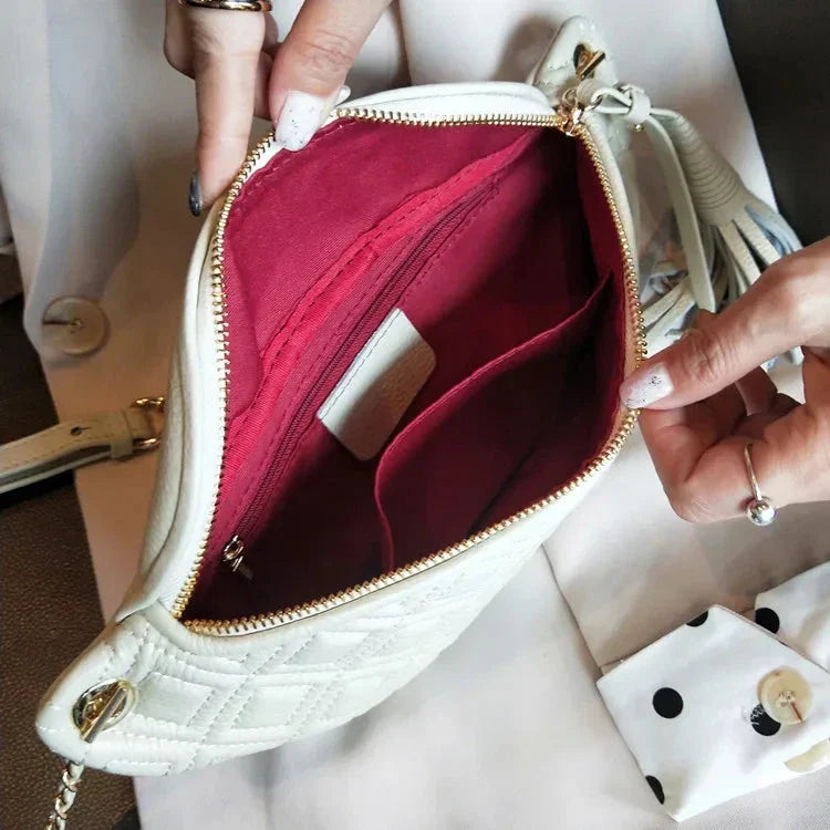 Sac banane femme en cuir, 25 x 10 x 5 cm, quatre coloris