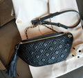 Sac banane femme en cuir, 25 x 10 x 5 cm, quatre coloris, noir