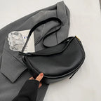Sac banane femme arrondi à rabat, en similicuir, trois coloris, noir