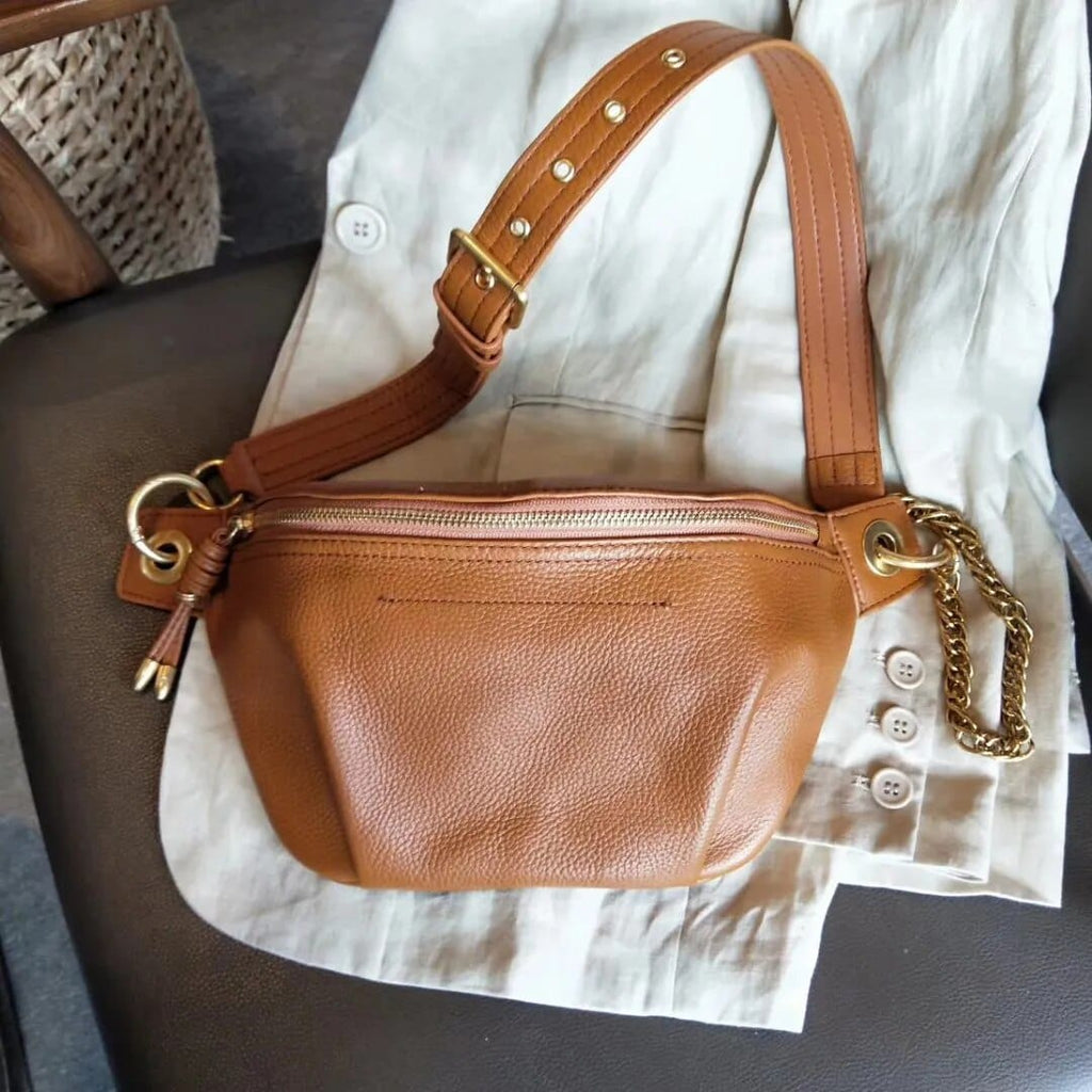 Sac banane femme en cuir, sangle réglable, trois coloris