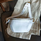Sac banane femme en cuir, sangle réglable, trois coloris, beige