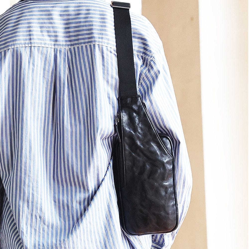 Sac banane homme noir, deux tailles au choix