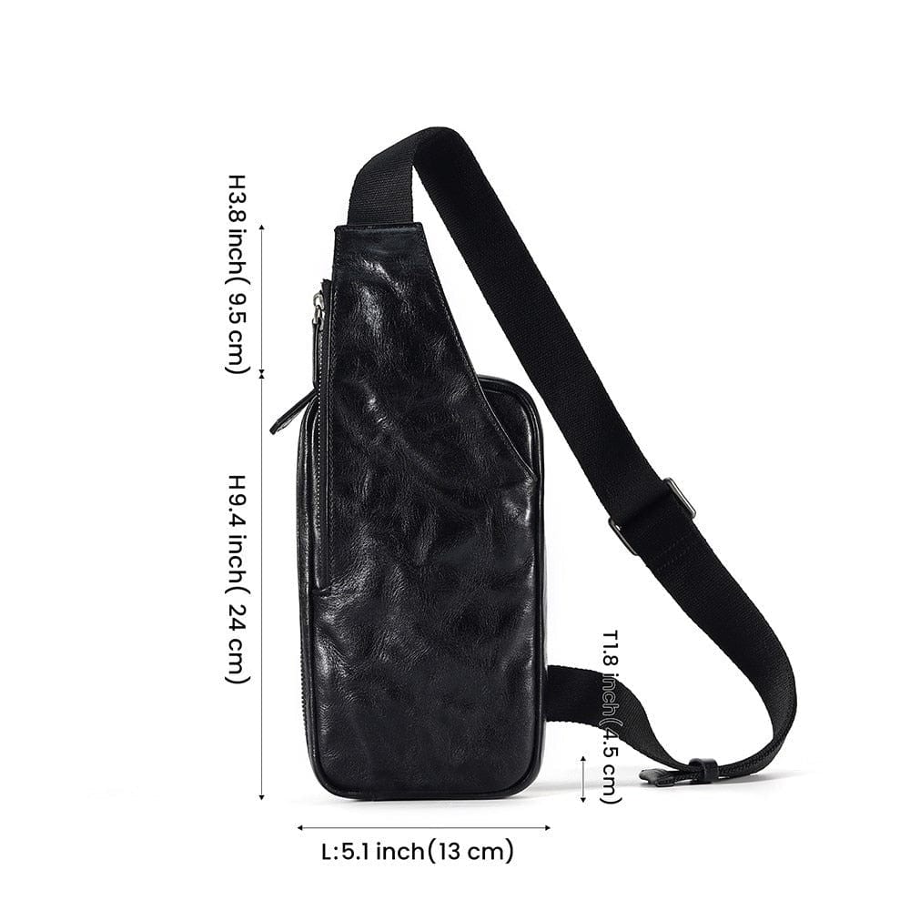 Sac banane homme noir, deux tailles au choix